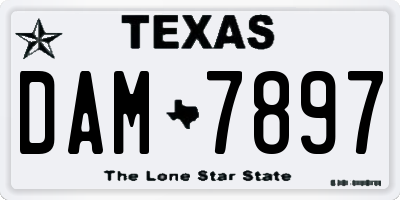 TX license plate DAM7897