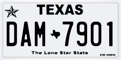 TX license plate DAM7901
