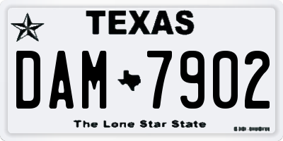 TX license plate DAM7902
