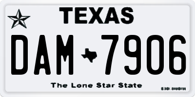 TX license plate DAM7906