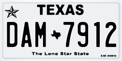 TX license plate DAM7912