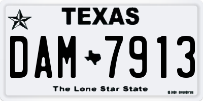 TX license plate DAM7913