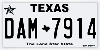 TX license plate DAM7914