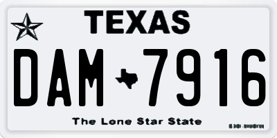 TX license plate DAM7916