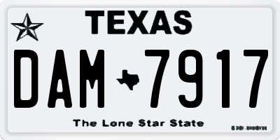 TX license plate DAM7917