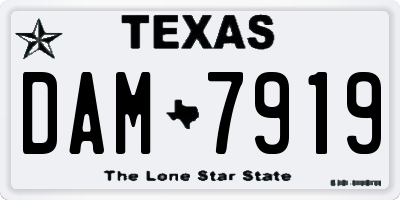 TX license plate DAM7919