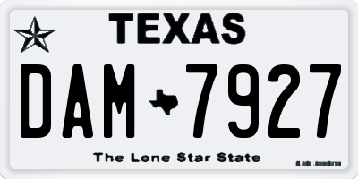 TX license plate DAM7927