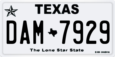 TX license plate DAM7929