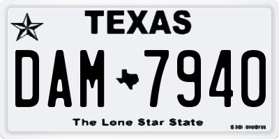 TX license plate DAM7940