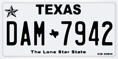 TX license plate DAM7942