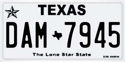 TX license plate DAM7945