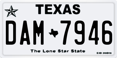 TX license plate DAM7946