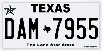 TX license plate DAM7955
