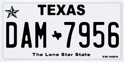 TX license plate DAM7956