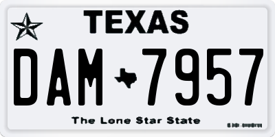 TX license plate DAM7957