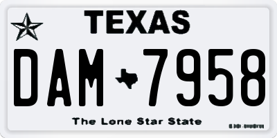 TX license plate DAM7958