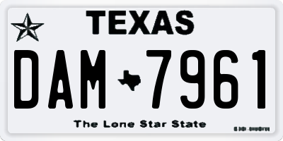 TX license plate DAM7961