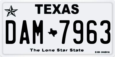 TX license plate DAM7963