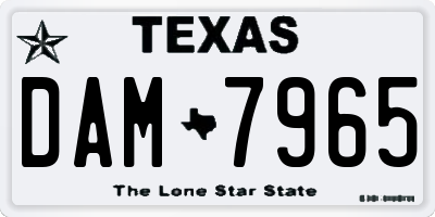 TX license plate DAM7965