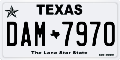 TX license plate DAM7970