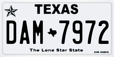TX license plate DAM7972