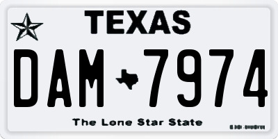 TX license plate DAM7974