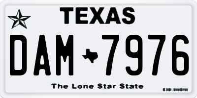 TX license plate DAM7976