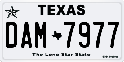 TX license plate DAM7977
