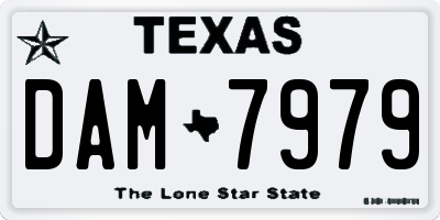 TX license plate DAM7979