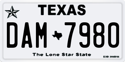 TX license plate DAM7980