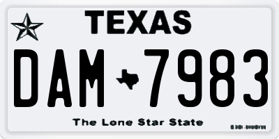 TX license plate DAM7983