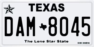 TX license plate DAM8045