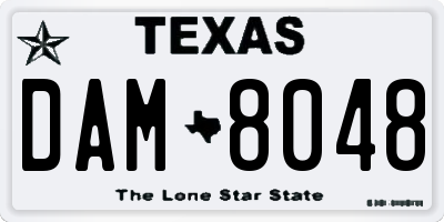 TX license plate DAM8048