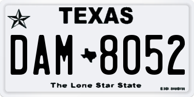TX license plate DAM8052