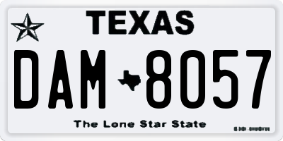 TX license plate DAM8057