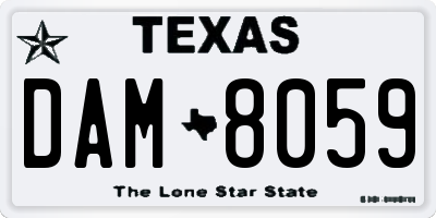 TX license plate DAM8059