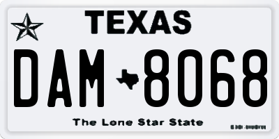 TX license plate DAM8068