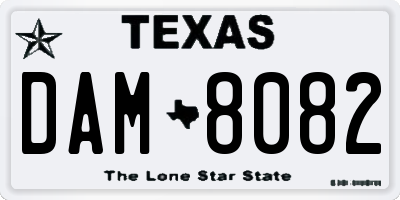 TX license plate DAM8082