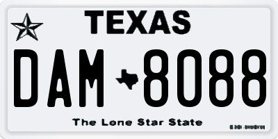 TX license plate DAM8088
