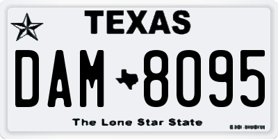 TX license plate DAM8095