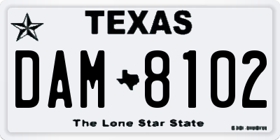 TX license plate DAM8102