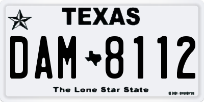TX license plate DAM8112