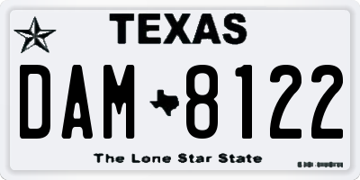 TX license plate DAM8122