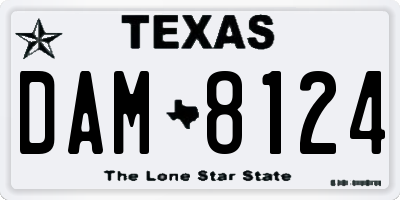 TX license plate DAM8124