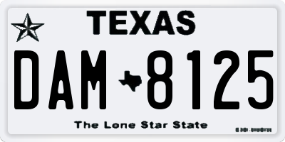 TX license plate DAM8125