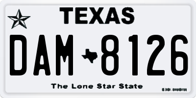 TX license plate DAM8126
