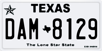TX license plate DAM8129