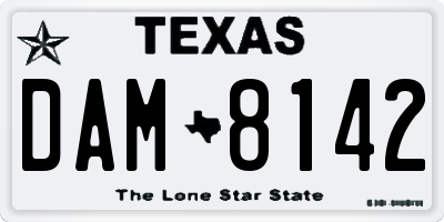 TX license plate DAM8142