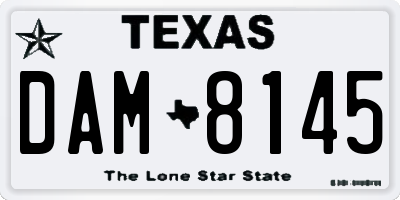 TX license plate DAM8145