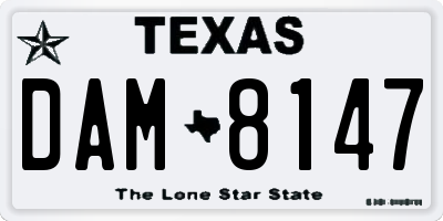 TX license plate DAM8147